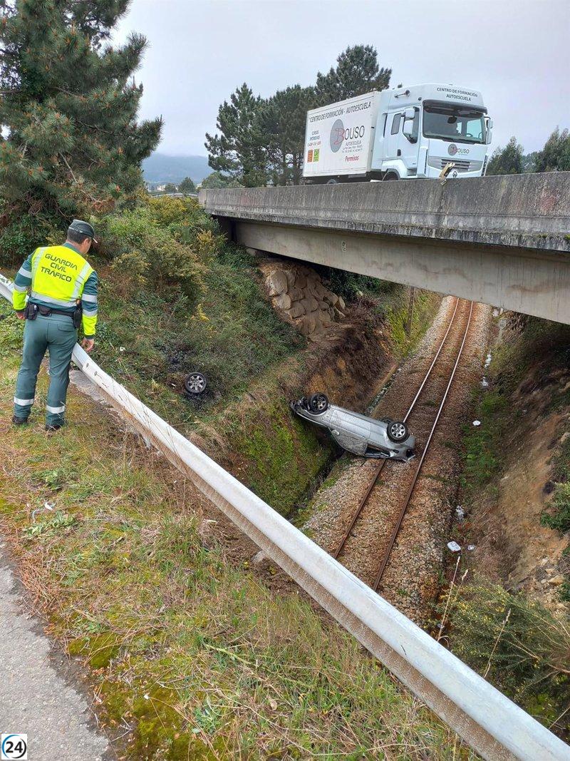 Accidente en la vía del Feve en Foz interrumpe el tráfico ferroviario por tiempo limitado.