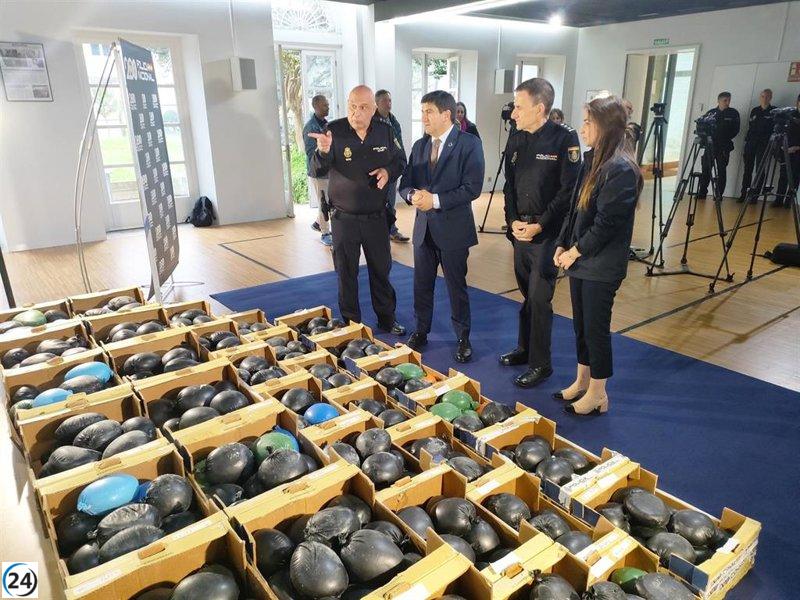 Organización gallega planeaba distribuir droga en melones en el puerto de Vigo