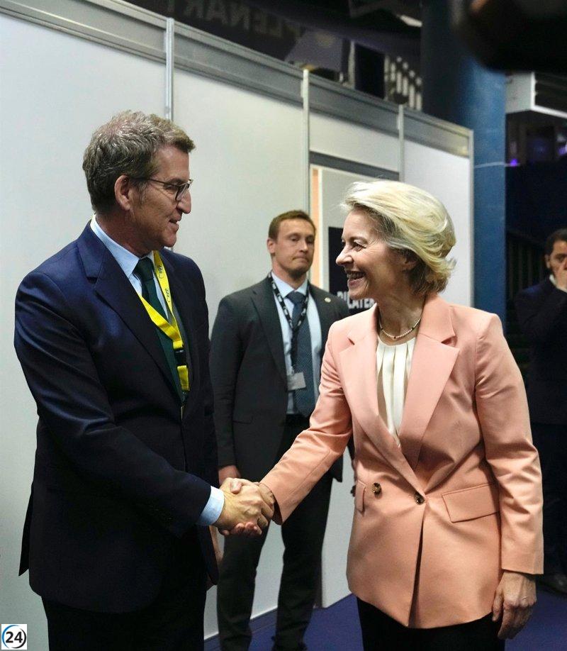 Encuentro de von der Leyen y Feijóo en Santiago para discutir sobre amnistía y participar en mitin conjuntamente