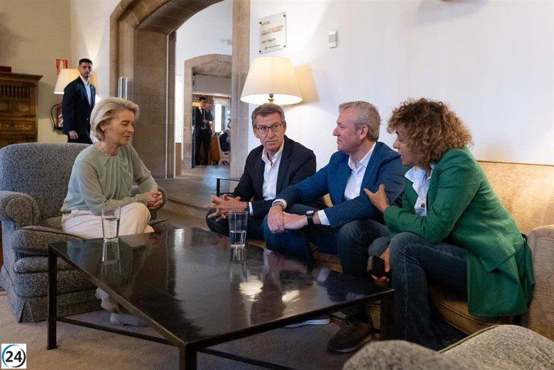 Ursula von der Leyen se reúne con líderes del PP en Santiago