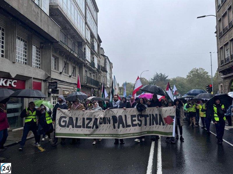 Protesta multitudinaria en Santiago contra la violencia de Israel hacia Palestina