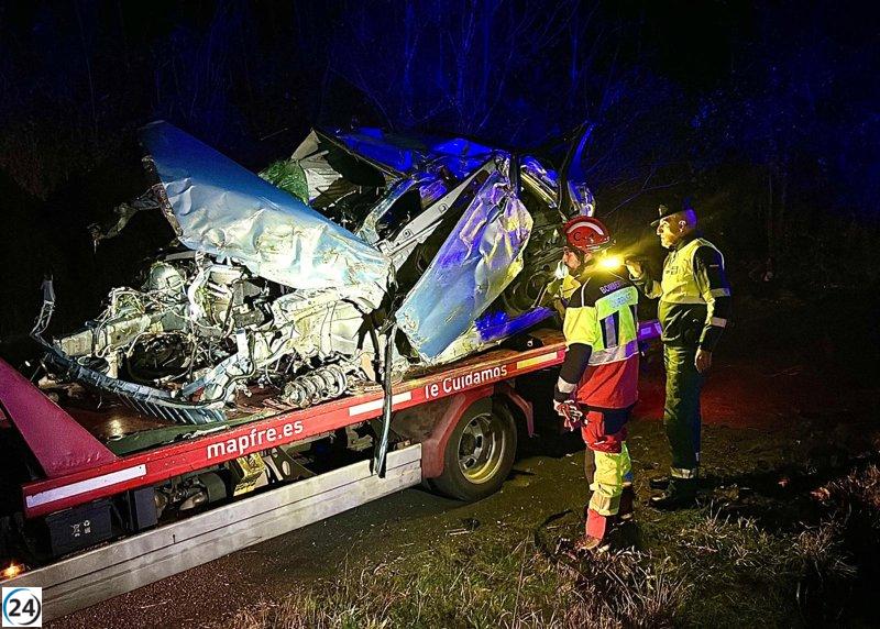 Trágico accidente en Maside: fallece hombre de 58 años al salirse de la carretera.