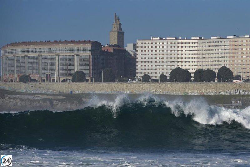 Alerta naranja por mal tiempo en la costa de A Coruña y Pontevedra este fin de semana.