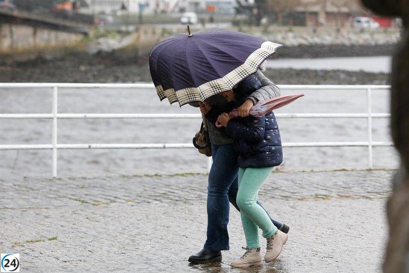Pontevedra estará bajo alerta amarilla este lunes por lluvias intensas.