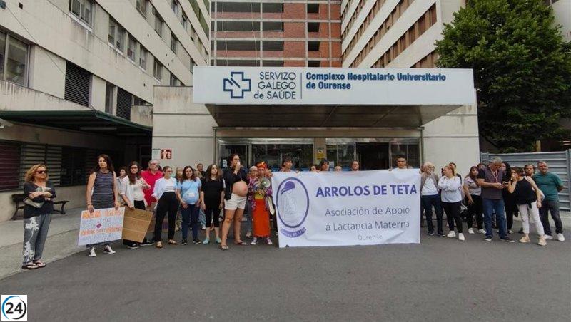 Nueva protesta este lunes exige detener de inmediato el traslado del paritorio en Ourense.