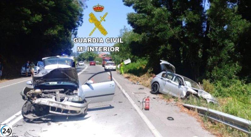 Accidente en Cangas: tres vehículos chocan y dejan seis heridos leves.