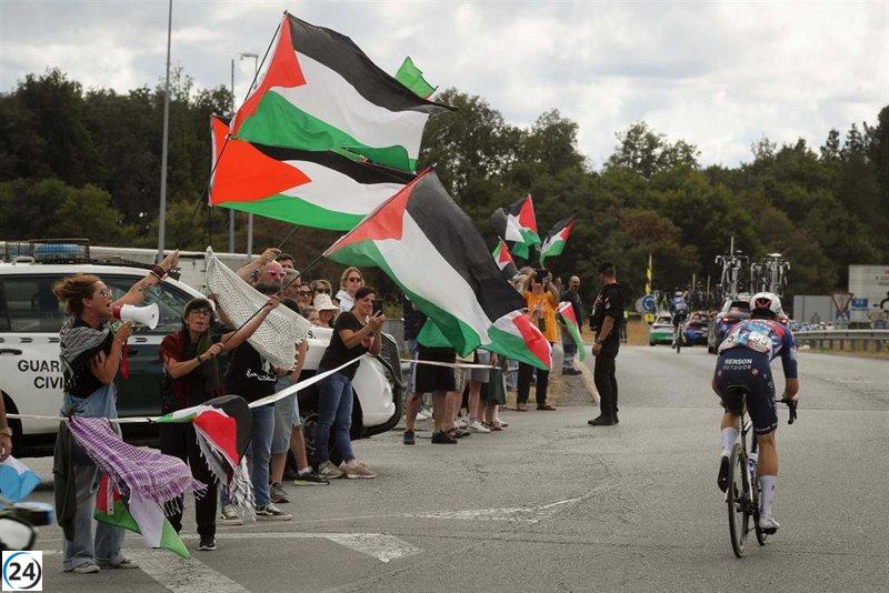 Liberan a los diez arrestados durante las manifestaciones pro-Palestina en La Vuelta en Lugo.