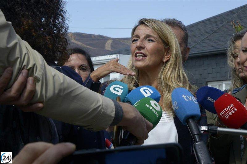 Yolanda Díaz aboga por la colaboración entre administraciones tras los incendios: 