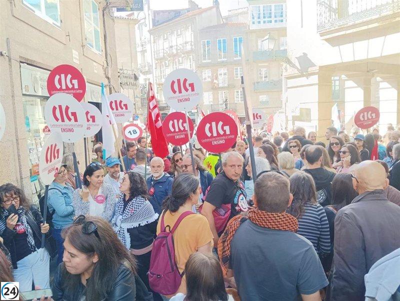 Sindicatos reportan más del 60% de apoyo en la huelga docente, en contraste con el 14,8% señalado por la Xunta.
