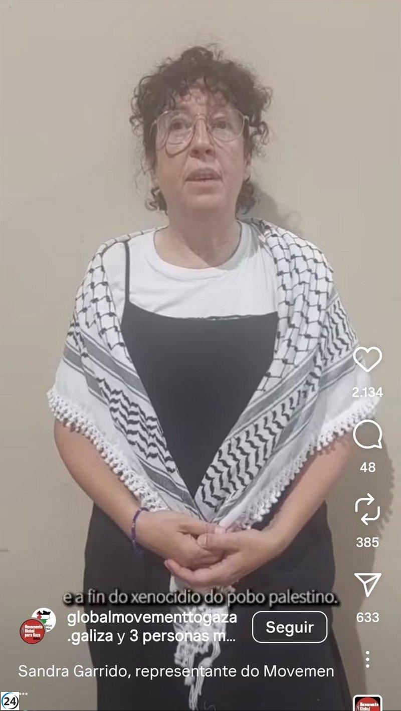 Activista gallega en misión humanitaria hacia Gaza, detenida por Israel.