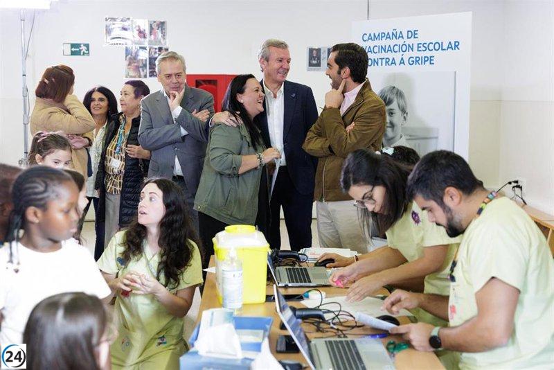 El CEIP de Sigüeiro inicia su campaña de vacunación antigripal con 140 niños inmunizados, alcanzando el 65,4% de los elegibles.