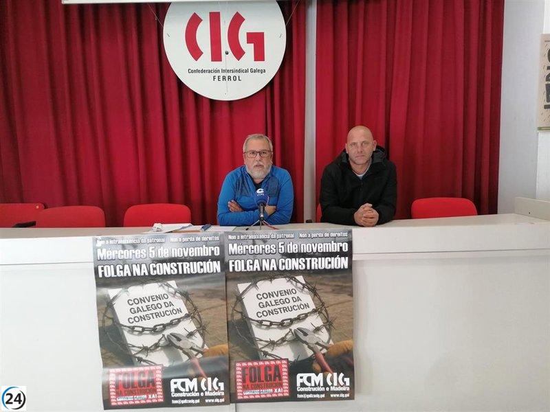 CIG anuncia paro general en la construcción el 5 de noviembre para exigir un 