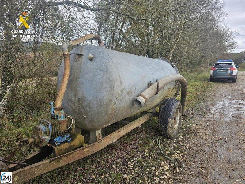 Arrestan a un habitante de Guitiriz por sustraer ganado y maquinaria agrícola valorada en más de 60.000 euros.