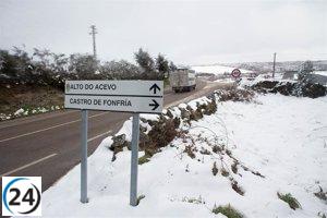 Aviso amarillo para el lunes en el interior de Galicia: se esperan mínimas de -6 ºC y 5 cm de nieve.