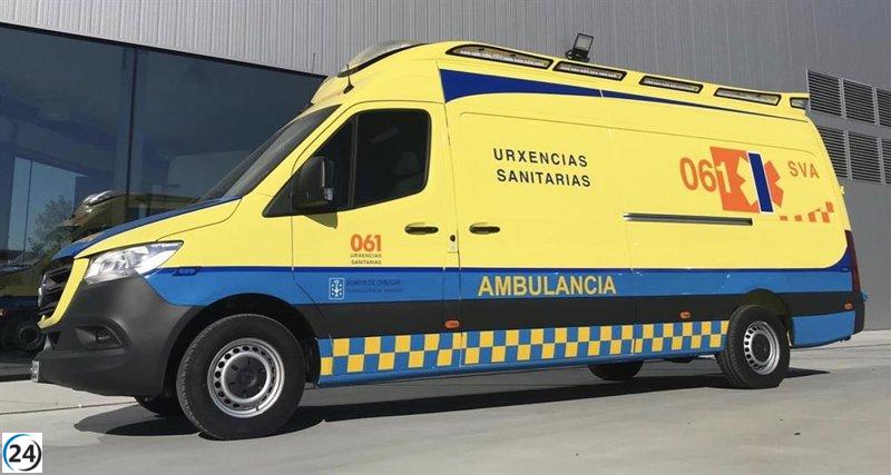 Dos heridos graves tras un accidente provocado por granizada en Carballo, A Coruña.