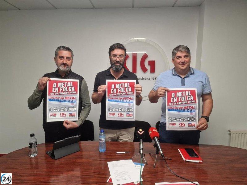 Sindicatos del Metal de Pontevedra convocan huelga de 3 días por falta de acuerdo con la patronal.