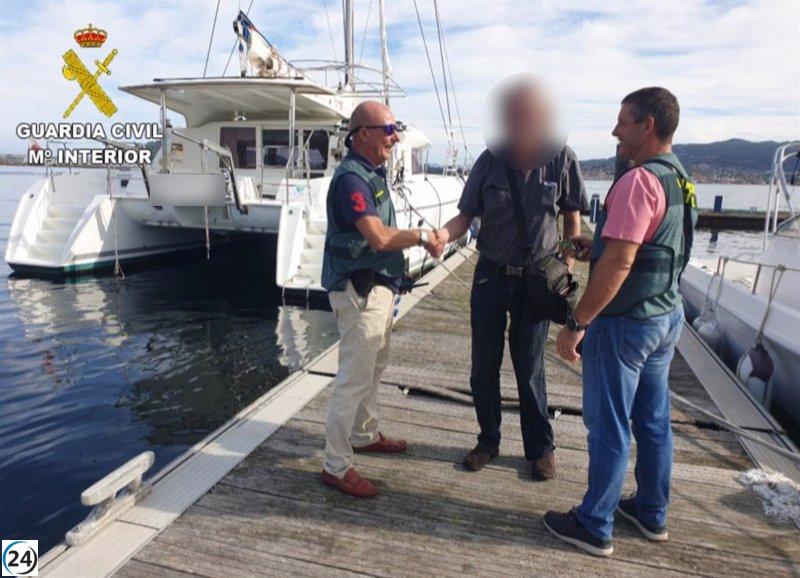 Recuperado en Baiona (Pontevedra) un valioso catamarán robado en Portugal