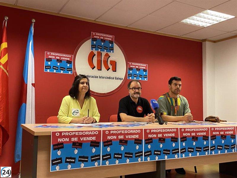 Los sindicatos CSIF y STEG apoyan la huelga en la educación gallega convocada por la CIG en protesta contra las ratios acordadas.